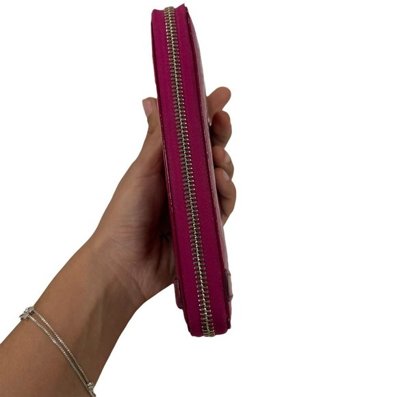 Authentic Gucci Wallet Long Micro Shima GG Logo Zip Around Pink GG Vintage - Picture 6 of 9